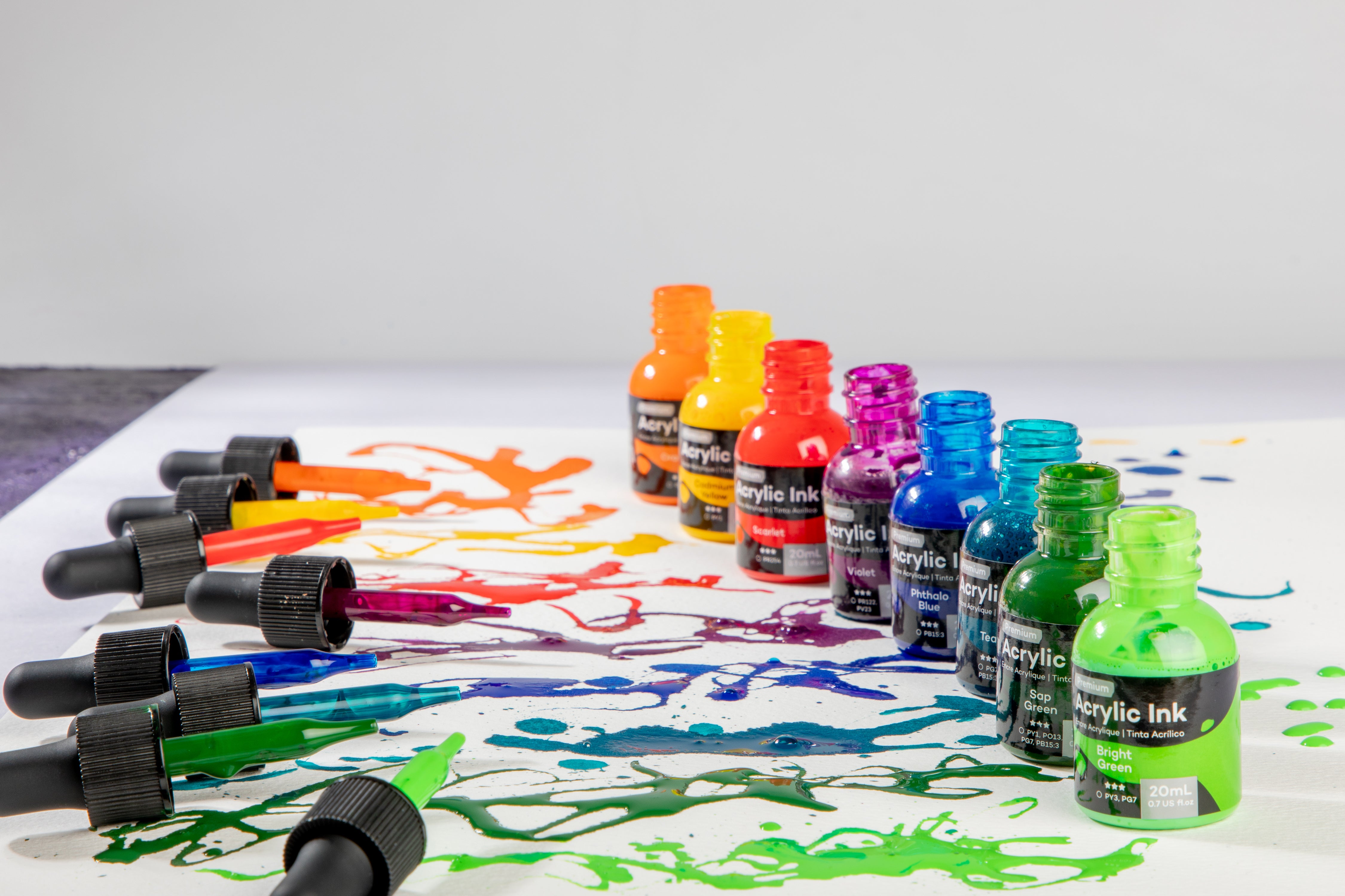 Airbrush Paints for Fingernails in Color Groups of EIGHT Bottles. 1/2  Ounces of Paint in Each Bottle.