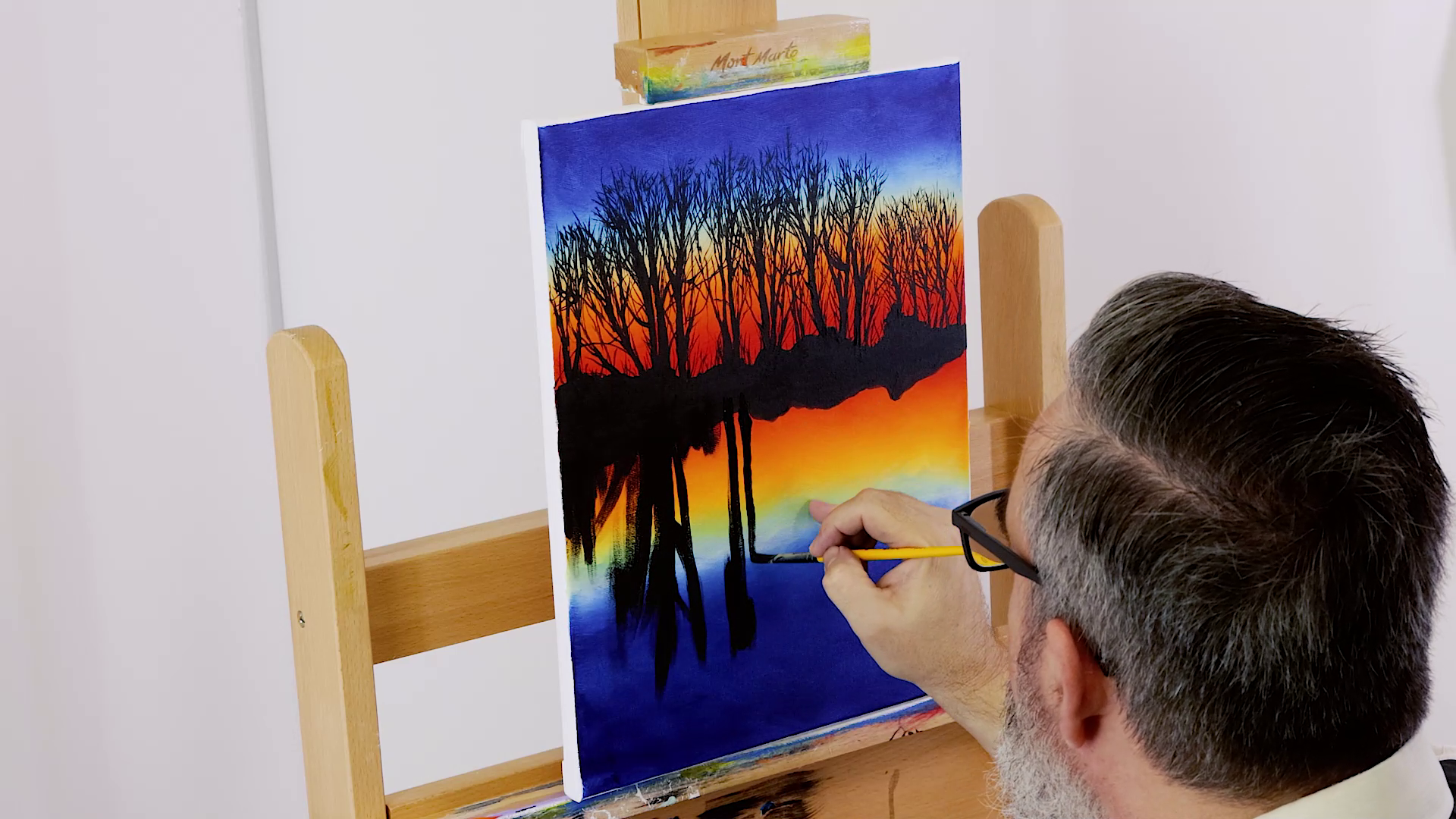 Acrylic Painting Tutorial for Beginners  Easy Sunset Landscape Painting 