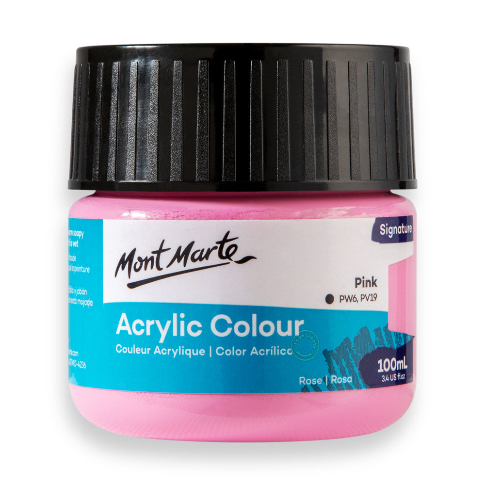 Acrylic Colour Paint Signature 100ml (3.4 Us Fl.oz) Tub - Pink – Mont 