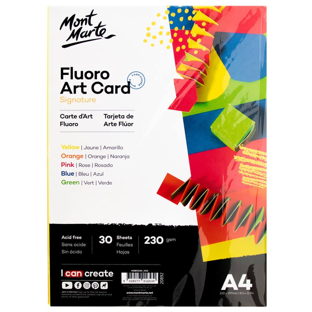 fluoro-art-card-signature-a4-230-gsm-mont-marte-global