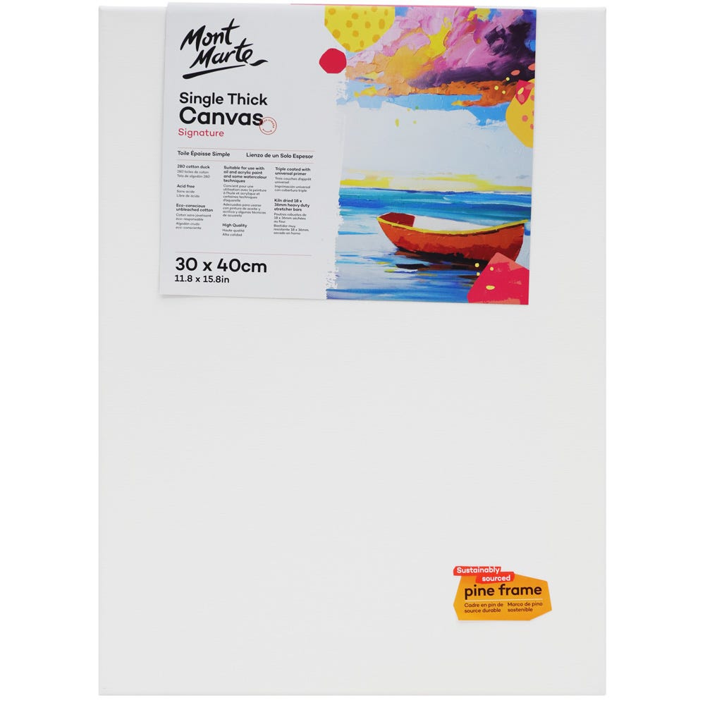 Single Thick Canvas Signature 30 X 40cm (11.8 X 15.8in) – Mont Marte Global