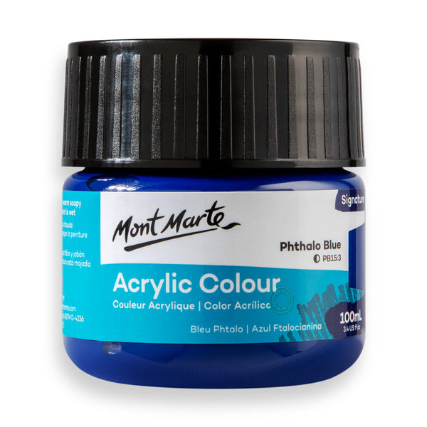 Acrylic Colour Paint Signature 75ml (2.5 US fl.oz) Tube - Phthalo Blue –  Mont Marte Global