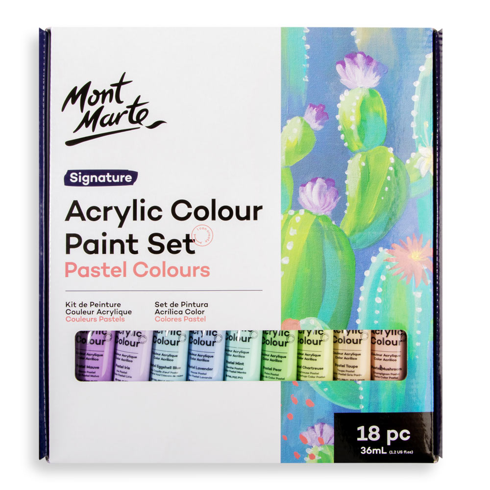 Mont Marte Acrylic Paint Set 24 Colors 36ml (1.02 fl oz) Perfect