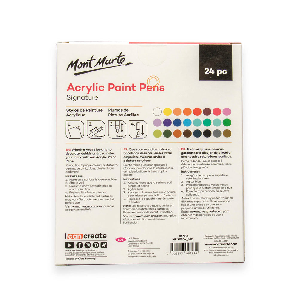 Dual Tip Acrylic Paint Pens Signature White 2pc – Mont Marte Global