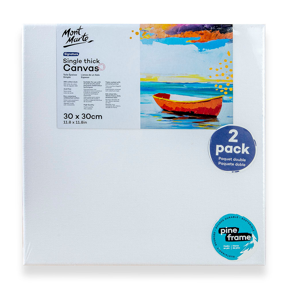 Mont Marte Single Thick Canvas Signature 30 x 30cm (11.8 x 11.8in) 2 ...