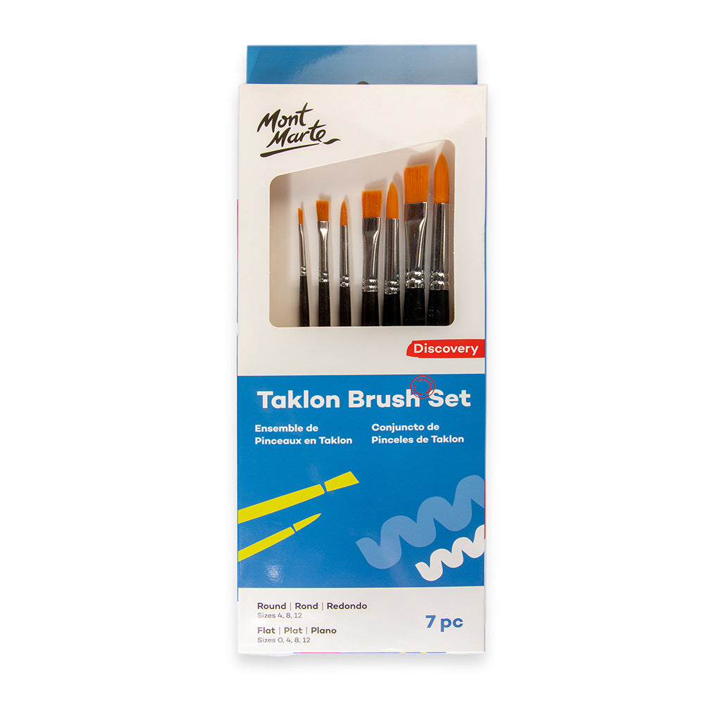 4pc Mont Marte Acrylic Paint Brushes Art Artist Painting Brush Set Taklon