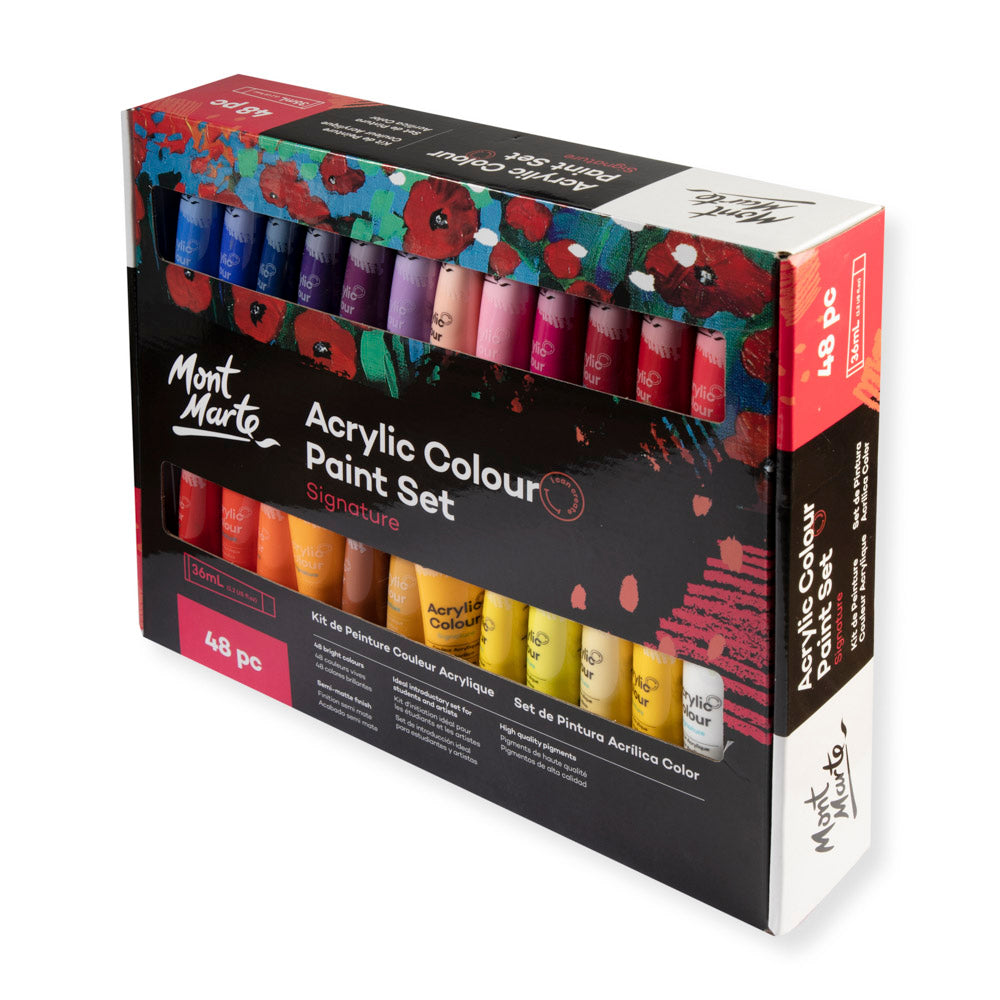 Acrylic Colour Paint Set Signature 48pc x 36ml (1.2 US fl.oz) – Mont Marte  Global