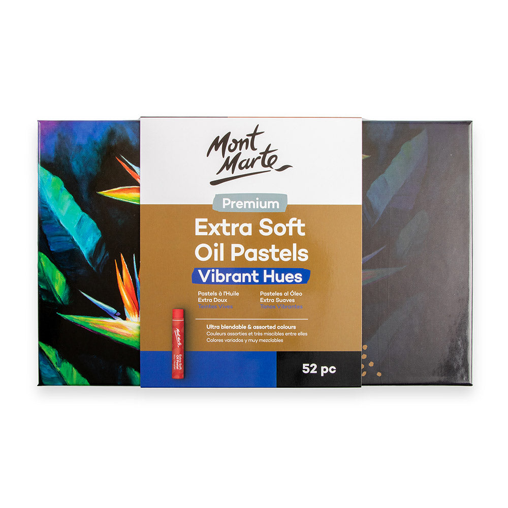 Mont Marte Extra Soft Oil Pastels 72pc, Assorted Bright Colors, Vibrant and Buttery, Versatile Art Pastels for Blending, Layering & Shading, Ideal