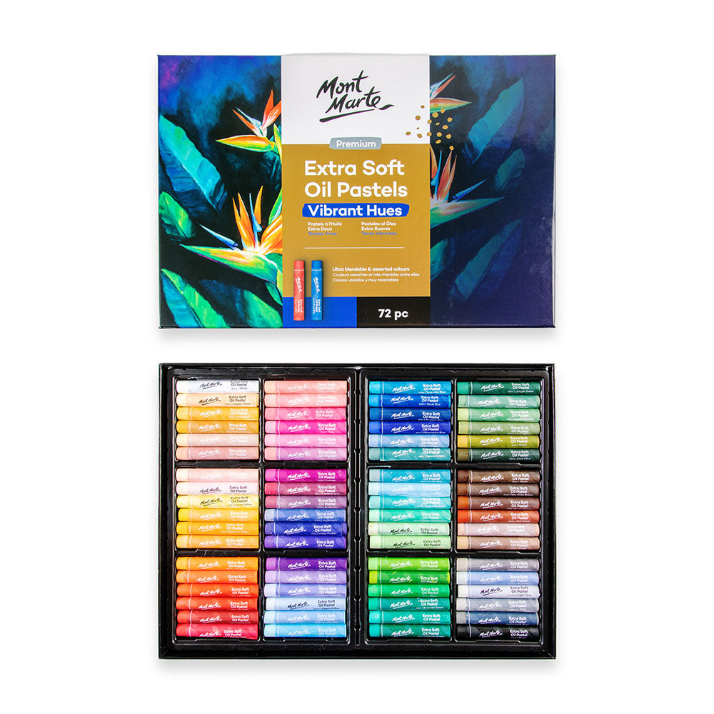  MONT MARTE Extra Soft Oil Pastels Vibrant Hues Premium 120pc,  Assorted Bright Colors, Vibrant, Buttery, Versatile Art Pastels for  Blending, Layering & Shading, Art, Craft, Coloring and Sketching : Arts