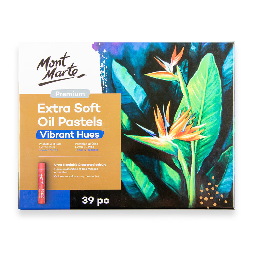 Mont Marte Extra Soft Oil Pastels Vibrant Hues Premium 39pc – Mont Marte  Global