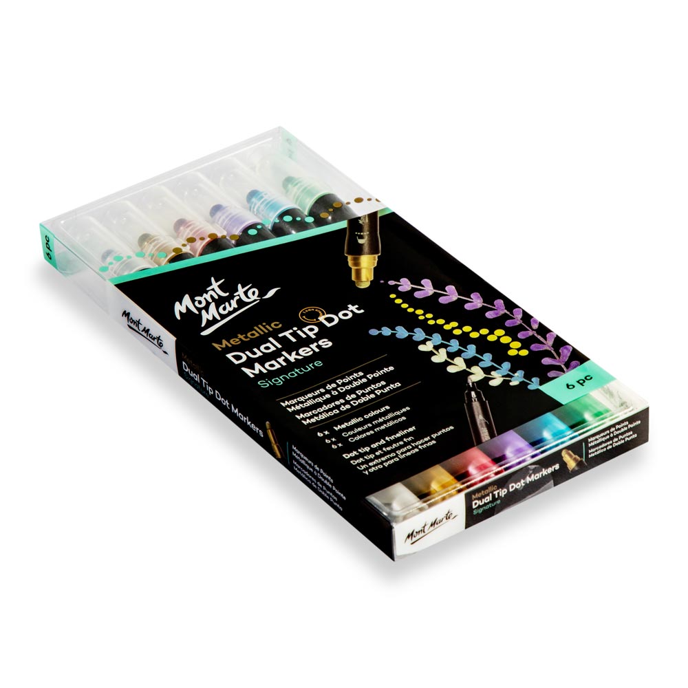 Metallic Dual Tip Dot Markers Signature 6pc – Mont Marte Global