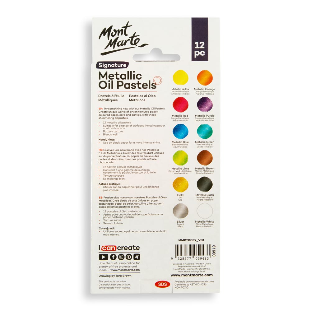Mont Marte Oil Pastels - Set of 12
