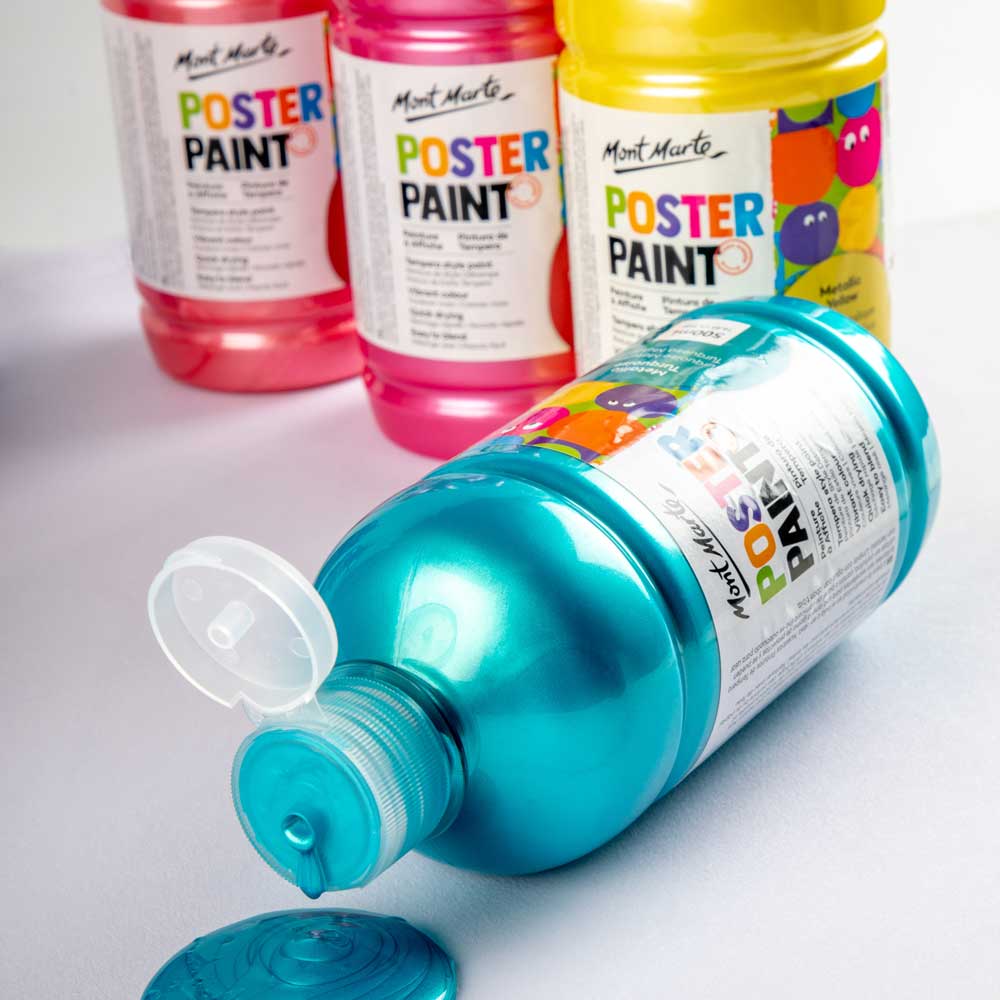 AU 6/18x random Mont Marte Poster Paint 500ml 23 colours Artist