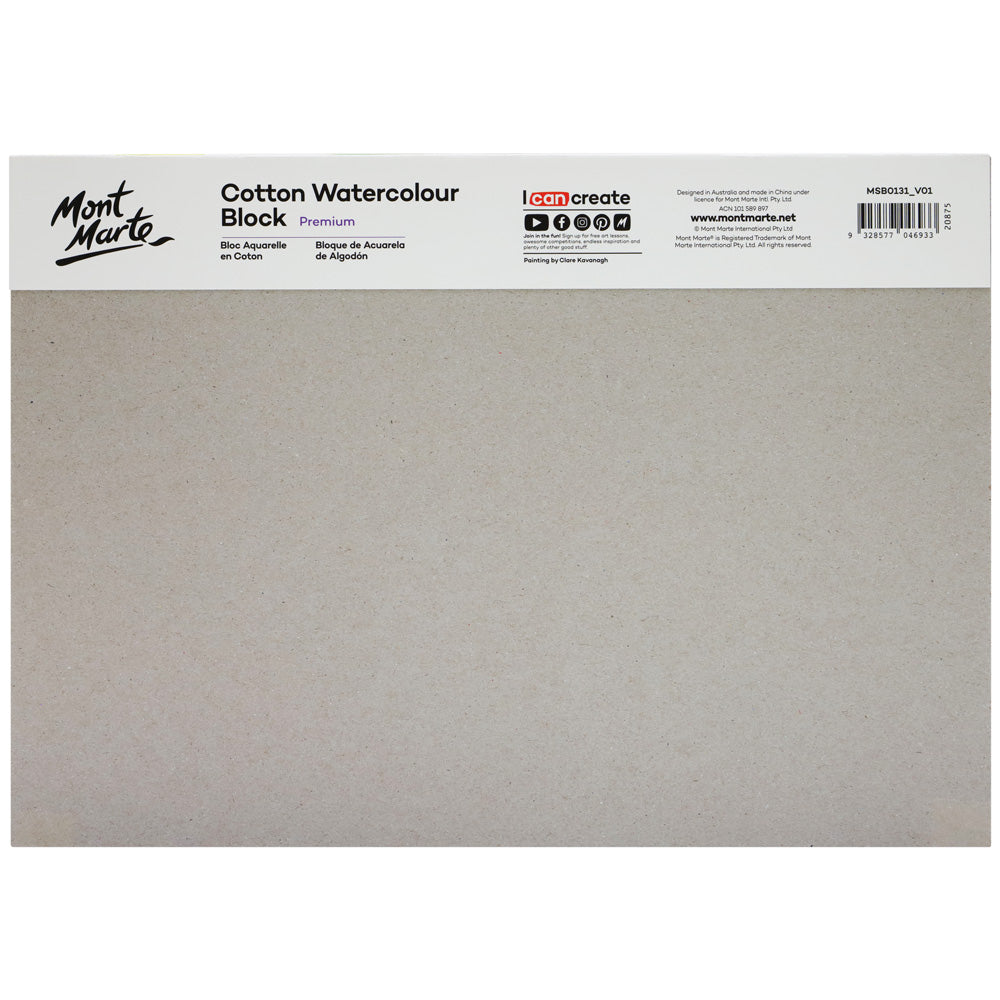 Cotton Watercolour Paper Premium 300gsm A4 (11.7 x 8.3in) 5 Sheets – Mont  Marte Global