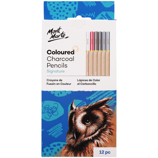 MONT MARTE COLOURED CHARCOAL PENCILS SIGNATURE SET-4