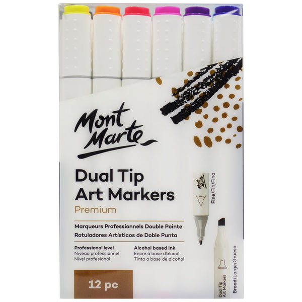 Dual Tip Art Marker Premium - Black 120 – Mont Marte Global