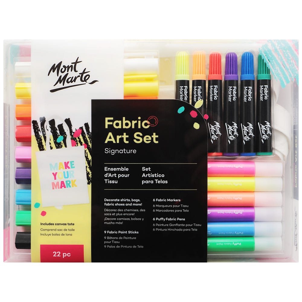 mont marte fabric signature paint set 8 colors, 20 ml bottles – A Paper Hat
