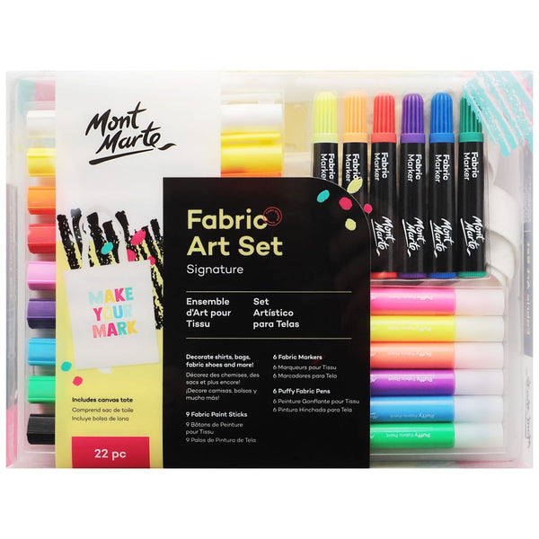 Fabric Markers Set, Permanent, Set of 6, Primary Colors, Premium 