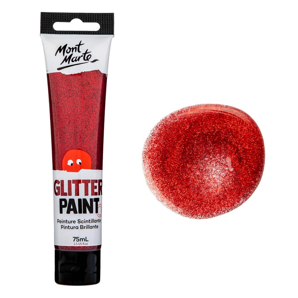 Glitter Paint 75ml (2.5 US fl.oz) - Red – Mont Marte Global