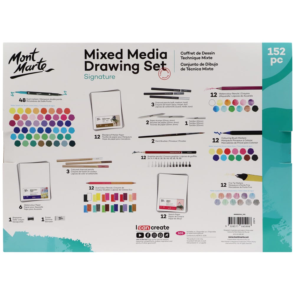 Mixed Media Drawing Set Signature 152pc – Mont Marte Global