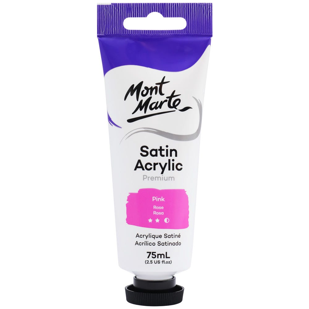 Satin Acrylic Paint Premium 75ml (2.5 US fl.oz) Tube - Yellow Pink – Mont  Marte Global