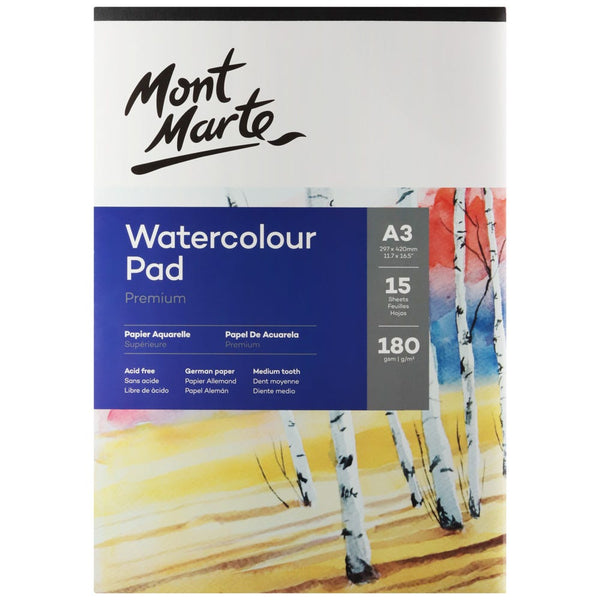 Conda Water Color Pad, 180gsm, A3 Size, 18 Sheets, White