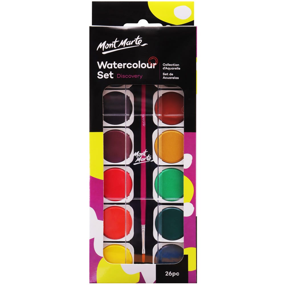 Watercolor Paint Set Discovery - 26pc compatible with Mont Marte